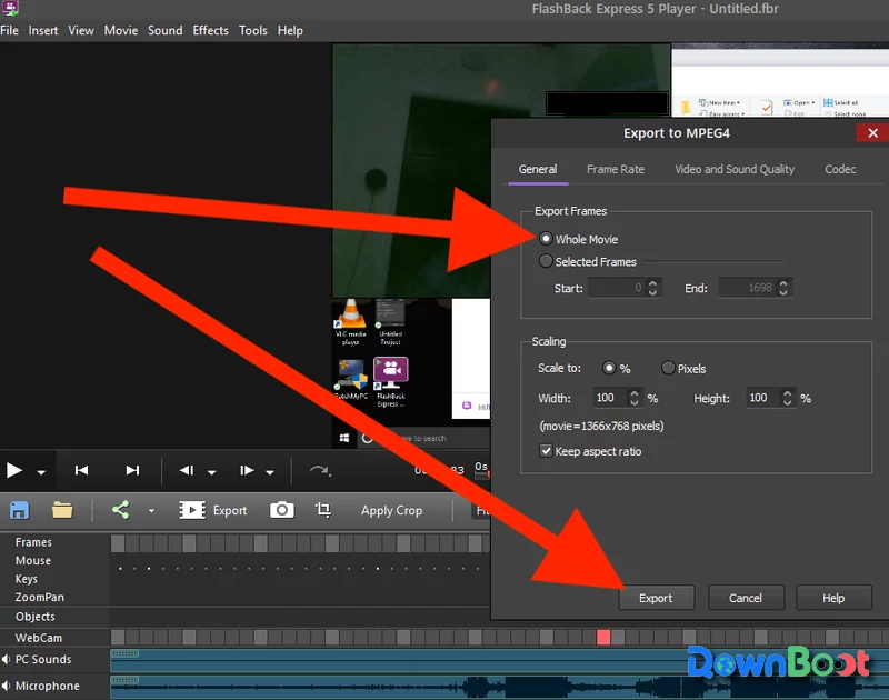 Export whole movie
