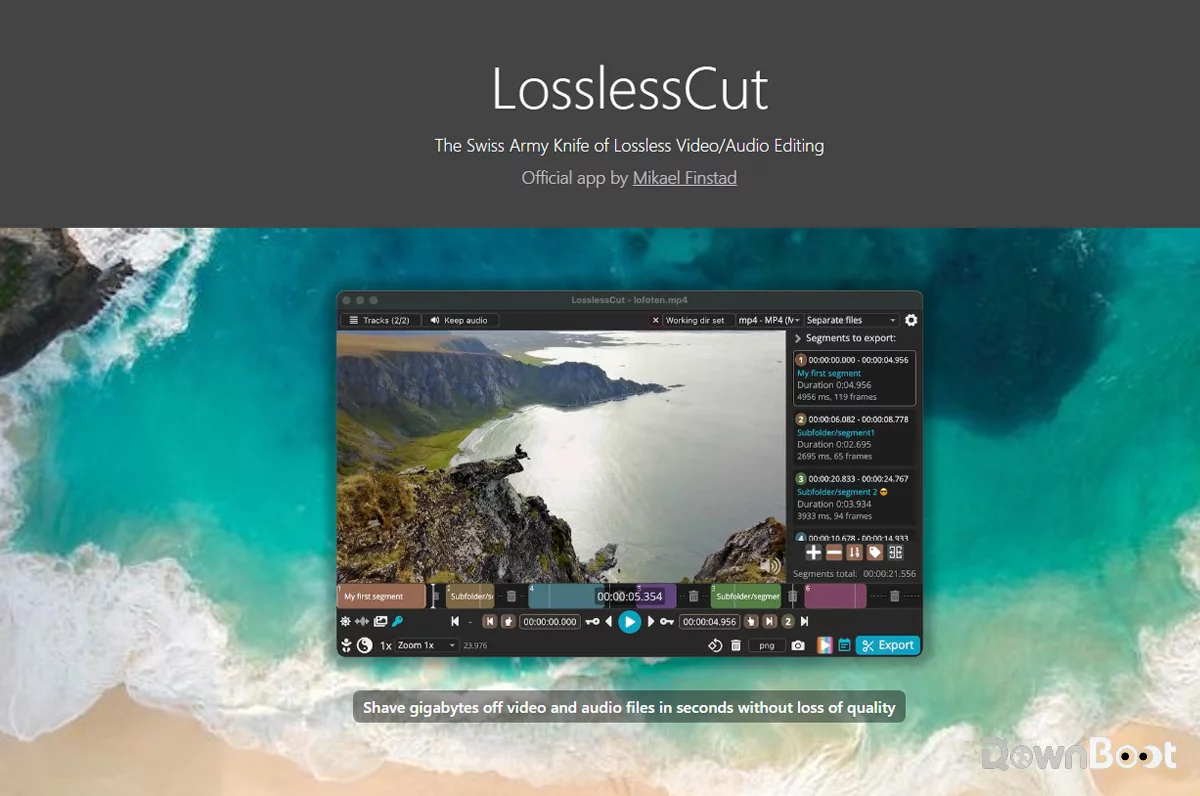 LosslessCut official website screenshot